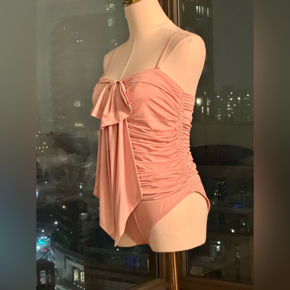 🆕 ZIMMERMANN 🧿 NWT August Drape Bow 1PC Bathing Suit - Dusty Pink Sz 1 US 4/6 - Picture 4 of 16